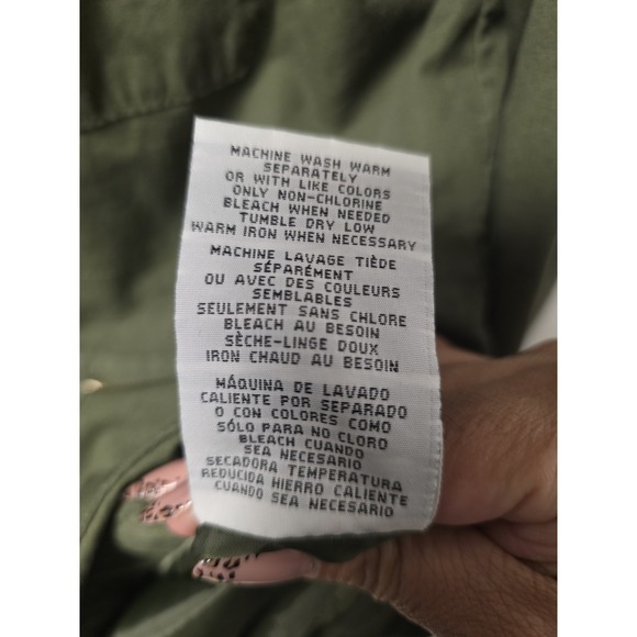 Bella Donna Olive Green Utility Jacket Women's Medium Hooded Zip Cotton - Picture 6 of 10